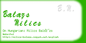 balazs milics business card